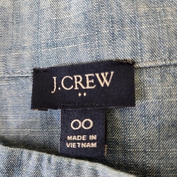 J. Crew Women’s Denim  Cotton Long Sleeve Pullover Blouse Top Button Size 00 - Picture 9 of 10